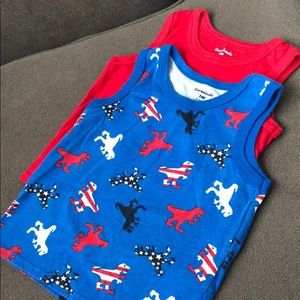 red tank & blue dinosaur tank